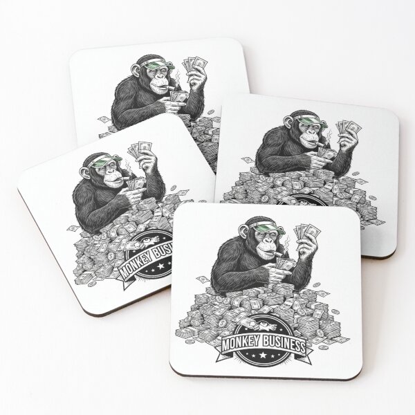 Item preview, Monkey Business" Witty Slogan Art | Vintage Money Illustration designed and sold by SueQsArt.