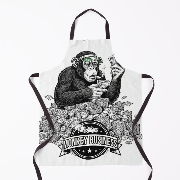 Item preview, Monkey Business" Witty Slogan Art | Vintage Money Illustration designed and sold by SueQsArt.