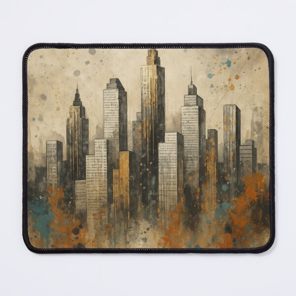 Item preview, Urban Dreams – Abstract City Skyline Watercolor Art designed and sold by Trail Echo Prints.