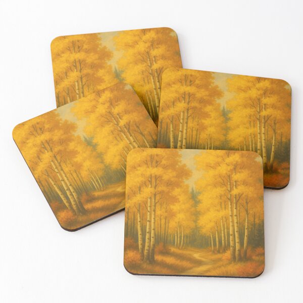 Item preview, Golden Path – Autumn Aspen Forest Landscape Painting designed and sold by Trail Echo Prints.