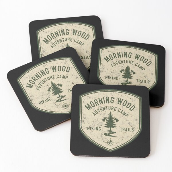 Item preview, Morning Wood Adventure Camp Funny Adult Humor Hiking Badge designed and sold by BluecidDesign.
