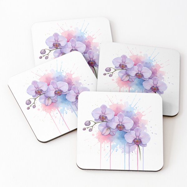 Artikelvorschau, Orchid Cluster Watercolor – Serene Botanical Elegance entworfen und verkauft von ARVMAC.