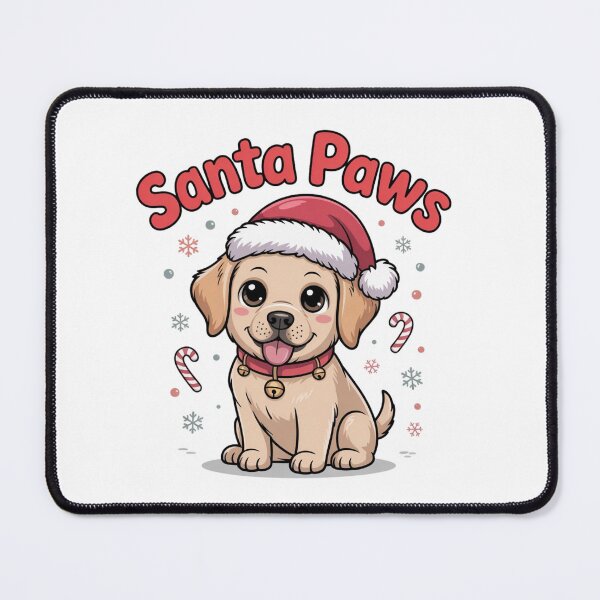 Item preview, Santa Paws – Cute Christmas Puppy in Santa Hat - Golden Retriever designed and sold by Designorado.