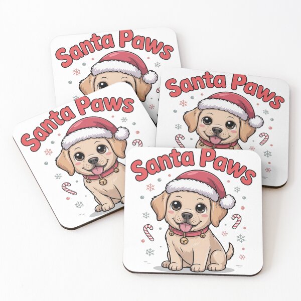 Item preview, Santa Paws – Cute Christmas Puppy in Santa Hat - Golden Retriever designed and sold by Designorado.