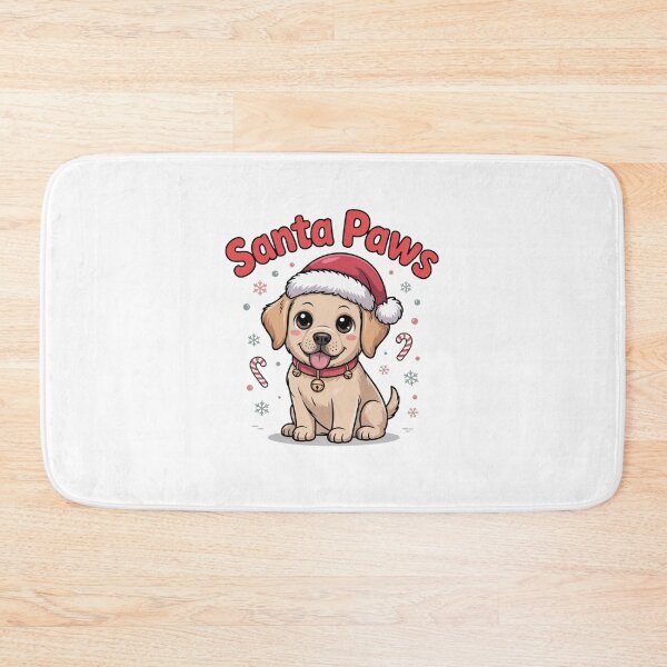 Item preview, Santa Paws – Cute Christmas Puppy in Santa Hat - Golden Retriever designed and sold by Designorado.
