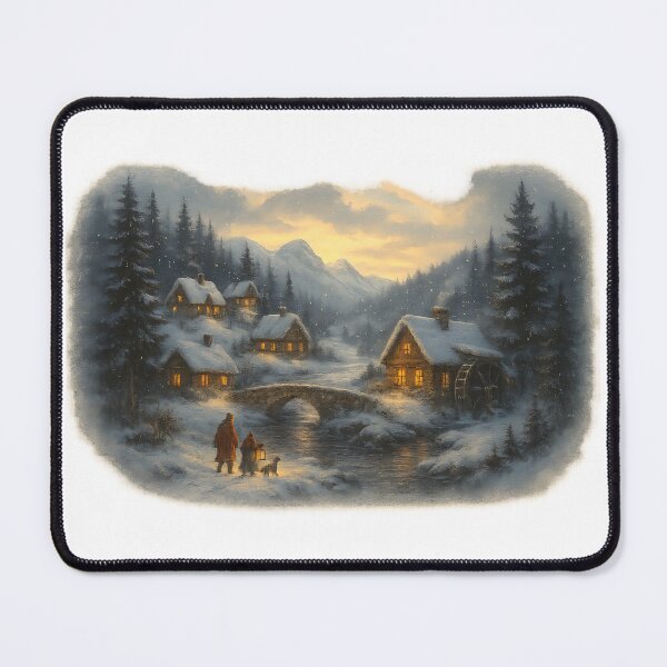 Item preview, Cozy winter village landscape designed and sold by Dennis' Creative Corner.