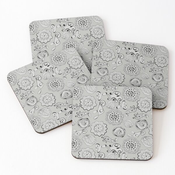 Item preview, Inky Circles Doodles Gray on Gray designed and sold by CheriesArt.