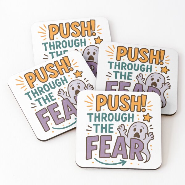 Item preview, Funny Motivational Ghost Quote Push Through the Fear. designed and sold by The-T-In-Retro.