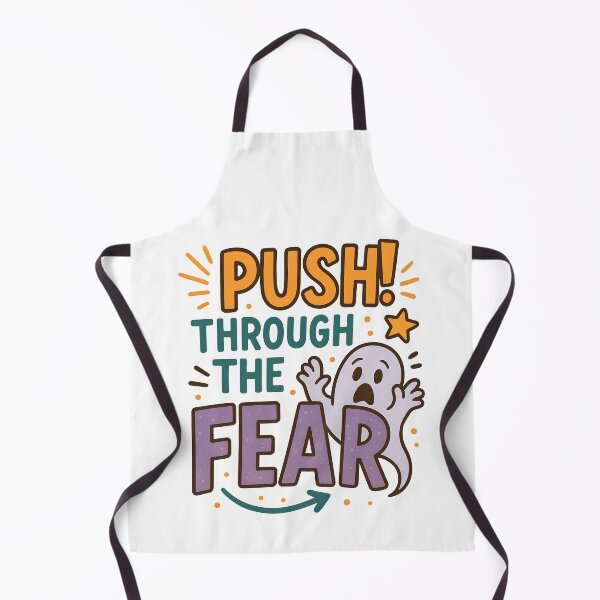 Item preview, Funny Motivational Ghost Quote Push Through the Fear. designed and sold by The-T-In-Retro.