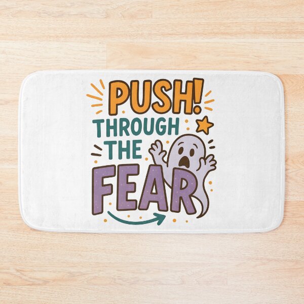 Item preview, Funny Motivational Ghost Quote Push Through the Fear. designed and sold by The-T-In-Retro.