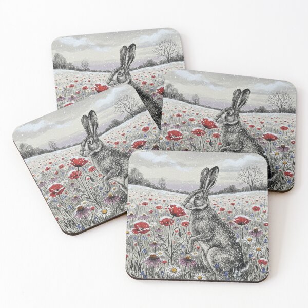 Item preview, Hare and the Poppy Mystical Floral Fantasy Art  designed and sold by SueQsArt.