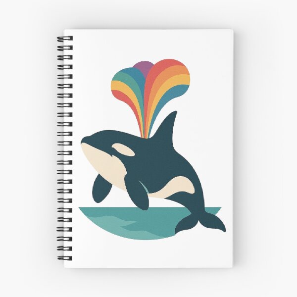 Item preview, Orca Rainblow Series | Retro Geometric Whale Art with Rainbow Spout – Minimalist Ocean Design designed and sold by Dream Circuit .
