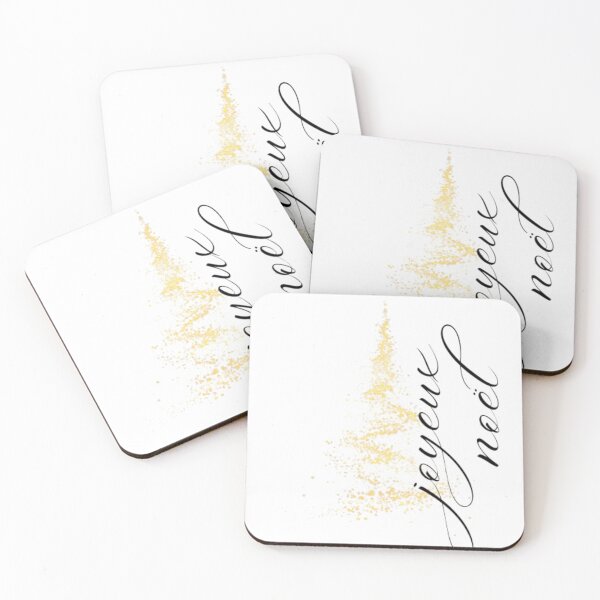 Item preview, Joyeux Noël – Elegant French Christmas Tree Design in Gold Sparkle Minimalist Style designed and sold by GrafteesGlow.