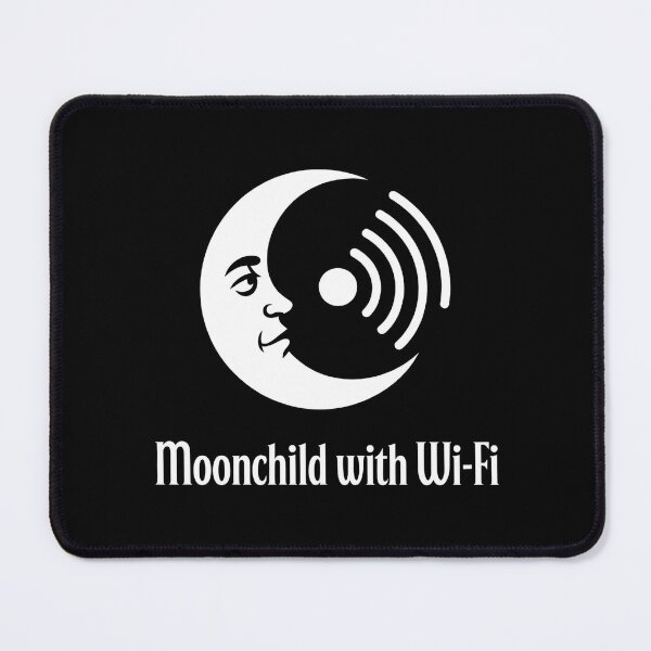 Item preview, Moonchild with Wi-Fi – Witchy Cosmic Humor Minimalist Design designed and sold by CalmDownZone ⭐️⭐️⭐️⭐️⭐️.