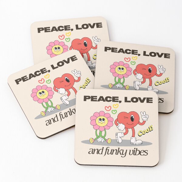 Item preview, Peace Love and Funky Vibes Retro Cartoon designed and sold by printzy Lab.