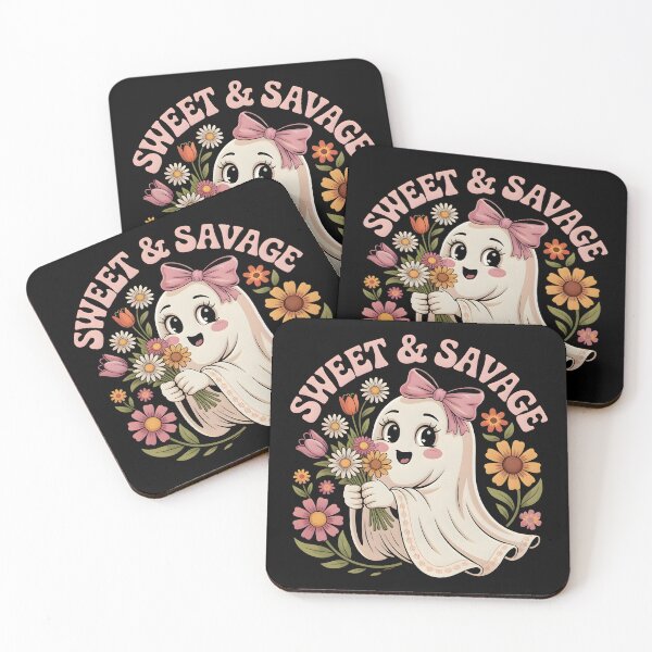 Item preview, Sweet and Savage – Cute Ghost with Flowers Gothic Aesthetic designed and sold by CalmDownZone ⭐️⭐️⭐️⭐️⭐️.