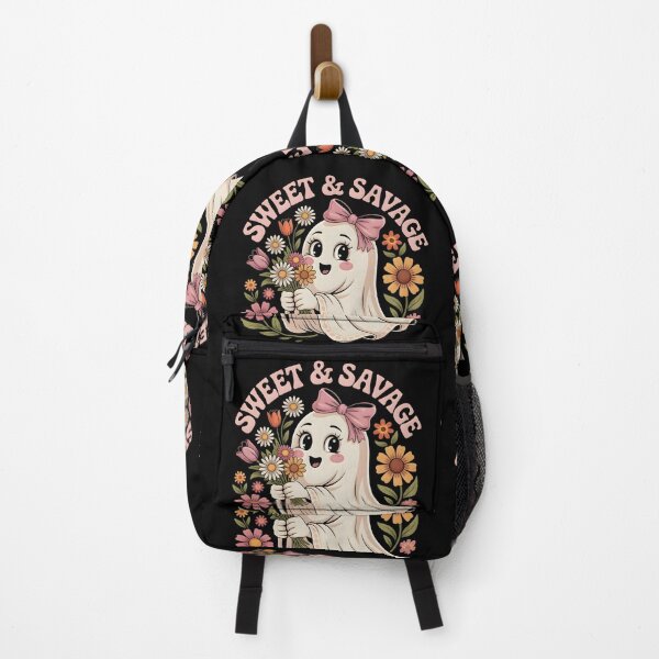 Item preview, Sweet and Savage – Cute Ghost with Flowers Gothic Aesthetic designed and sold by CalmDownZone ⭐️⭐️⭐️⭐️⭐️.