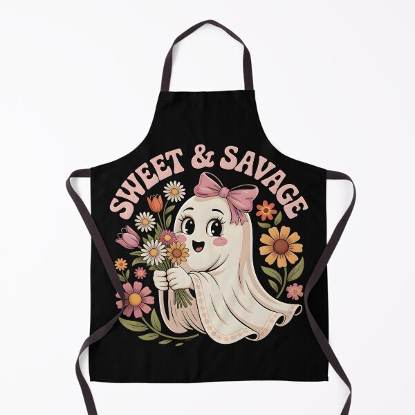 Item preview, Sweet and Savage – Cute Ghost with Flowers Gothic Aesthetic designed and sold by CalmDownZone ⭐️⭐️⭐️⭐️⭐️.