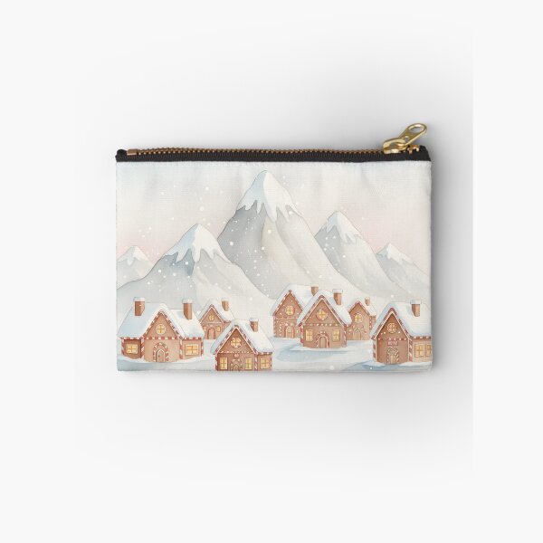 Item preview, Winter Gingerbread Village Against Snowy Mountains designed and sold by homydesign.