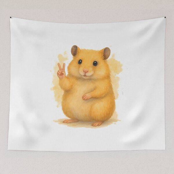 Item preview, Cheerful Hamster Peace Sign Art designed and sold by DariaOltes.