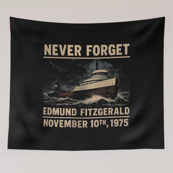 Item preview, Never Forget- Edmund Fitzgerald- Retro Vintage Gildan - November 10th 1975 designed and sold by Foro-Chance.