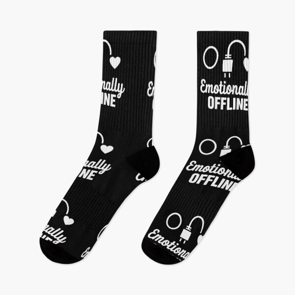 Item preview, Emotionally Offline – Gothic Minimalist Design with Plug and Heart designed and sold by CalmDownZone ⭐️⭐️⭐️⭐️⭐️.