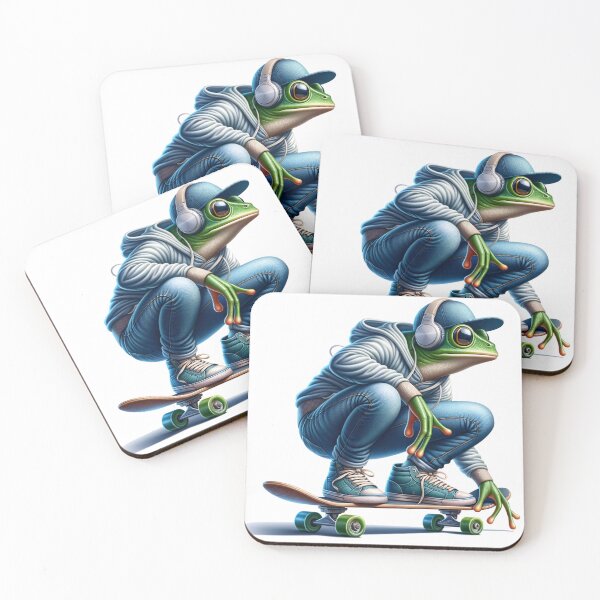 Item preview, A Sportive Frog on a Skateboard designed and sold by flashARTstudio.