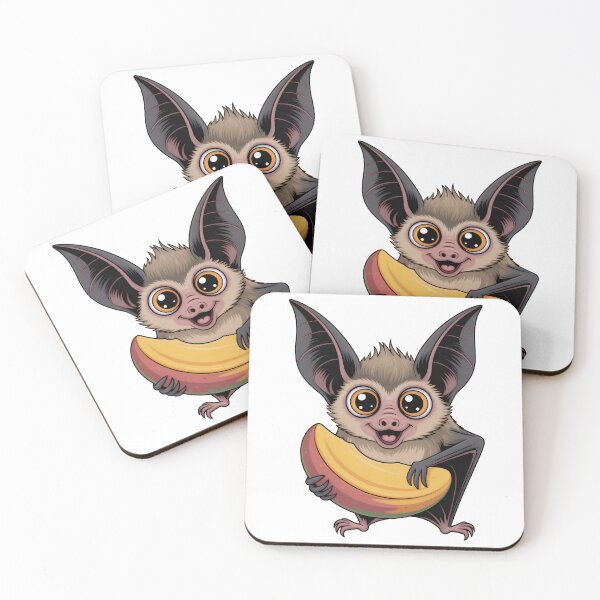 Item preview, Cute Kawaii Fruit Bat: Adorable Cartoon Character Holding a Mango designed and sold by RudArtAI.