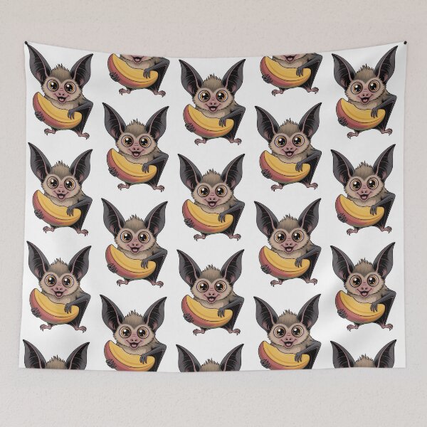 Item preview, Cute Kawaii Fruit Bat: Adorable Cartoon Character Holding a Mango designed and sold by RudArtAI.