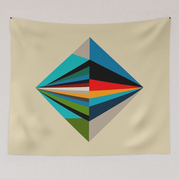 Item preview, Geometric Diamond Fine Art Poster – Modern Abstract Blue & Green Wall Art Print designed and sold by paulo silveira.