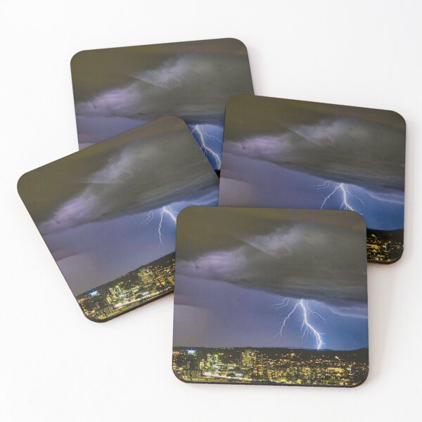 Item preview, Dramatic Lightning Over Brisbane City designed and sold by pcole123.