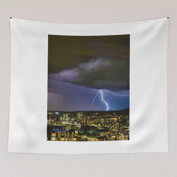 Item preview, Dramatic Lightning Over Brisbane City designed and sold by pcole123.