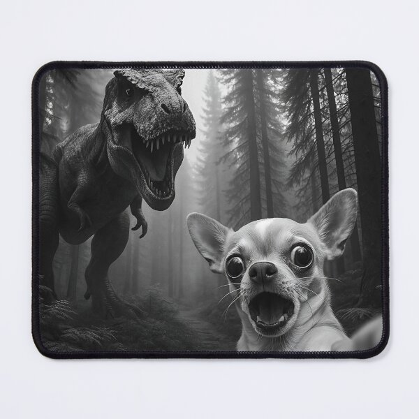 Item preview, Chihuahua Dog Selfie T-Rex Dinosaur Forest designed and sold by NosandEdgy.