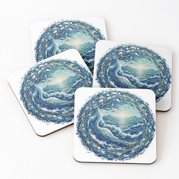 Item preview, Spirit of the Ocean Mermaid Circle Art | Sea goddess Fantasy designed and sold by SueQsArt.