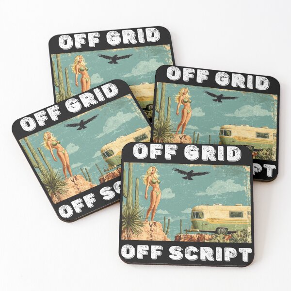 Item preview, Funny Sexy Off Grid Van Life T-shirt - Quote Off Grid Off Script , RV Life and Trailer Life Bold Retro Tee designed and sold by Psychoactive Circus Merch.