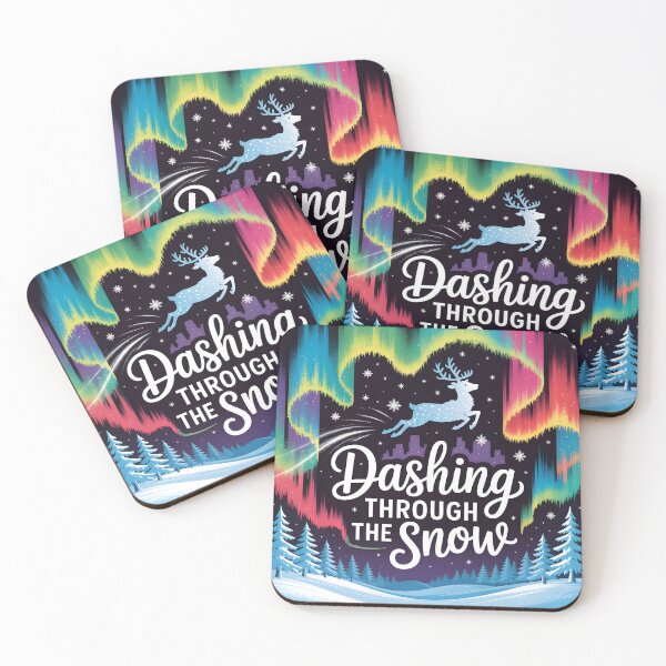 Item preview, Dashing Through the Snow – Northern Lights Christmas Scene designed and sold by SoftStyleStudio ⭐⭐⭐.