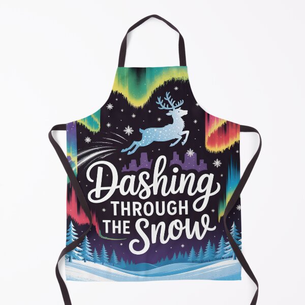 Item preview, Dashing Through the Snow – Northern Lights Christmas Scene designed and sold by SoftStyleStudio ⭐⭐⭐.