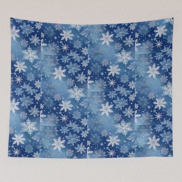 Item preview, Snowflake Sparkle on Winter Blue designed and sold by PEACELOVERSART.