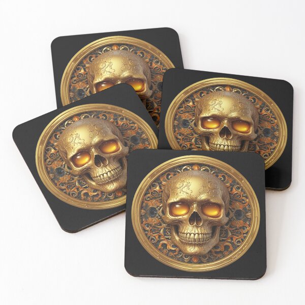 Item preview, A golden skull with amber eyes designed and sold by flashARTstudio.
