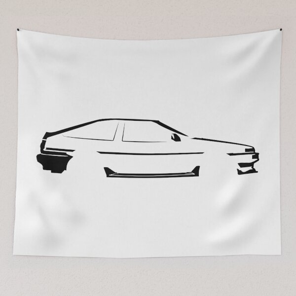 Item preview, AE86 Sprinter Trueno (E80) Minimalist Car Silhouette (Black) designed and sold by FearnCreative.