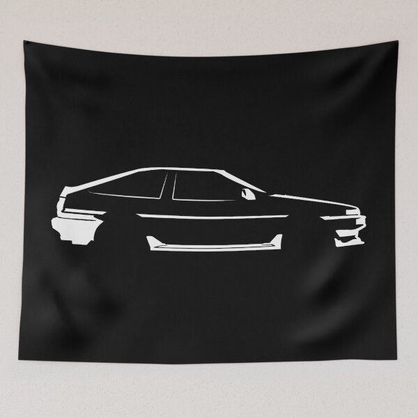 Item preview, AE86 Sprinter Trueno (E80) Minimalist Car Silhouette (White) designed and sold by FearnCreative.
