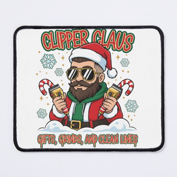 Item preview, Clipper Claus – Gifts, Grind & Clean Lines | Funny Barber Christmas Shirt designed and sold by chuxiedesign.