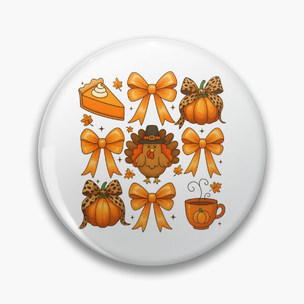 Item preview, Cute Coquette Bows Turkey Pumpkin Pie designed and sold by stephenflashart.