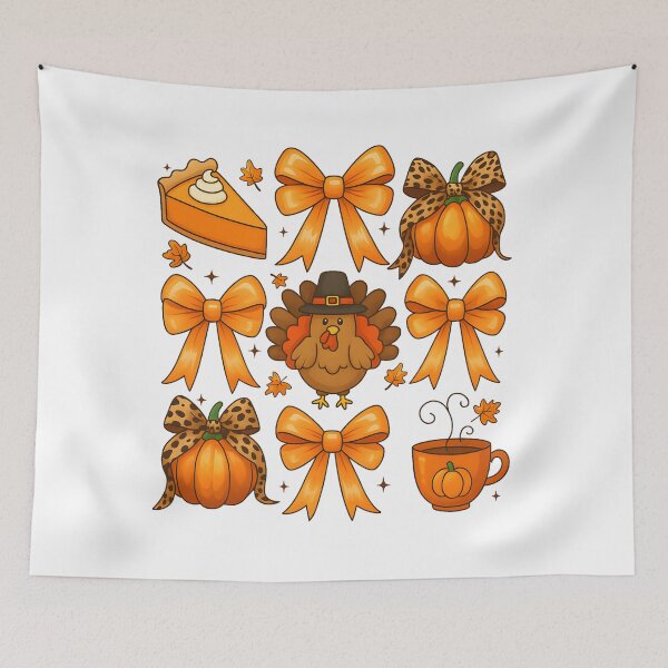 Item preview, Cute Coquette Bows Turkey Pumpkin Pie designed and sold by stephenflashart.