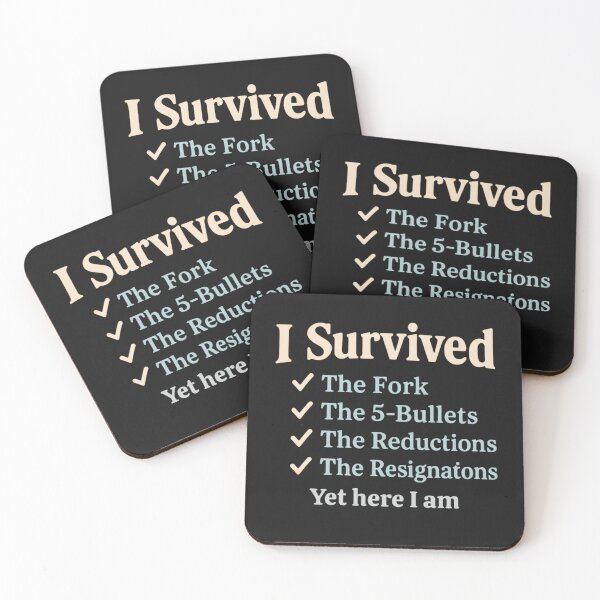 Item preview, I Survived Fork Five Bullets Reductions Resignations Tee | Government Employee Shirt | Federal Worker Morale Gift designed and sold by Printessive Designs.