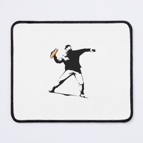 Item preview, Banksy Inspired Sandwich Thrower ,Turn the Volume Up ,Funny Food Parody Design ,Modern Minimalist Streetwear Style designed and sold by shopmionmion.