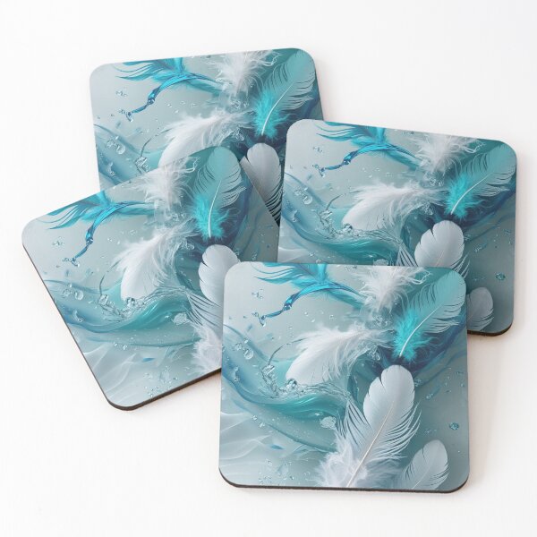 Item preview, Blue and White Feathers on Water designed and sold by Elevare Designs.