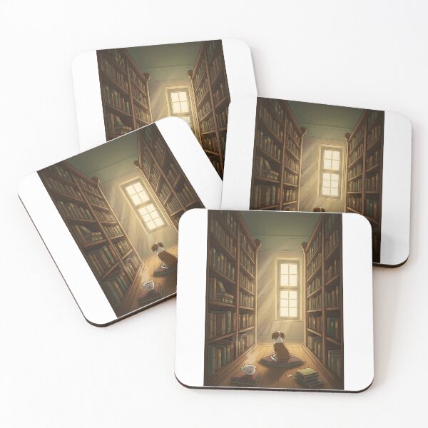 Item preview, Cute Dog in the Old Library designed and sold by Cherry Dreams.