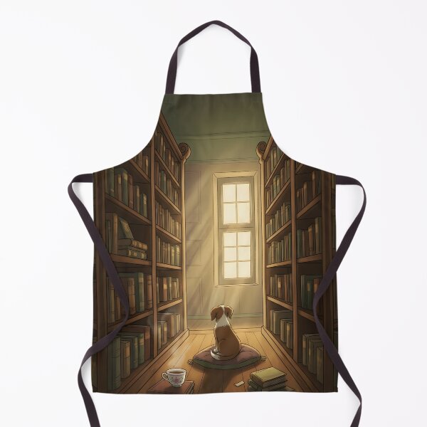 Item preview, Cute Dog in the Old Library designed and sold by Cherry Dreams.