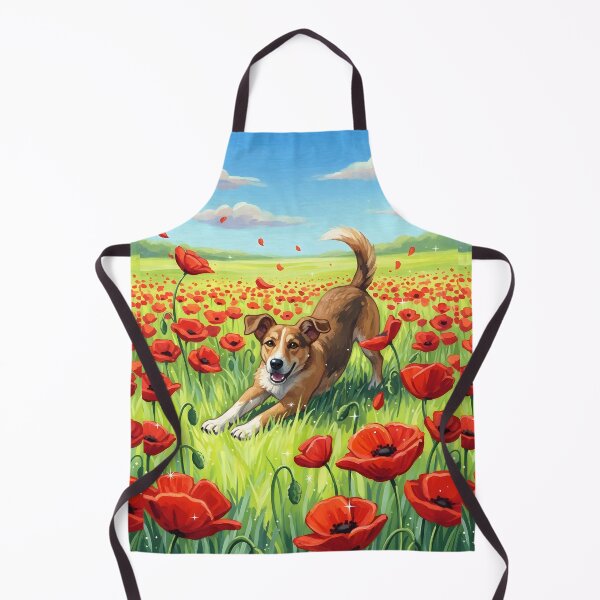 Item preview, Happy Dog in the Poppy Meadow designed and sold by Cherry Dreams.